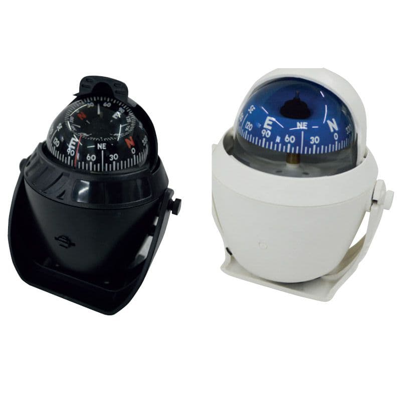 Bússola com suporte e iluminação de 12 V, preta